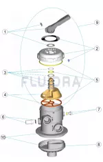 Náhradní díly pro Astralpool horní šesticestný ventil pro filtry tlakové nádoby Cantabric a Millenium - připojení 1 ½