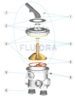 Ersatzteile für Astralpool Magnum seitliches Sechswegeventil für Filter Cantabric - Ausgänge 3