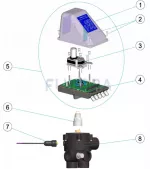 Náhradné diely pre Astralpool automatický šesťcestný ovládací ventil VRAC BASIC - s bočným pripojením 2