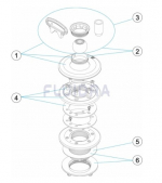 Pezzi di ricambio per ugello di ricircolo Sistema Multiflow con filettatura esterna - colore grigio chiaro (RAL7004)