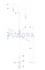 Ricambi per doccia con 2 irrigatori e 2 rubinetti D.63