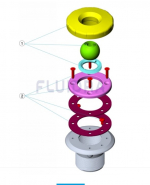 Náhradné diely pre recirkulačnú trysku systém Multiflow s vonkajším závitom model Parker - pre fóliové bazény - kód produktu: 06498
