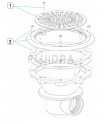 Náhradné diely pre dnovú výpusť Ø 210 mm s mriežkou z ABS plastu - farba slonová kosť (RAL1015) - kód produktu: 00271CL090