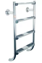 Nerezový rebrík dvojdielný so stupňami Luxe, 4 stupne - spodný diel; AISI 316