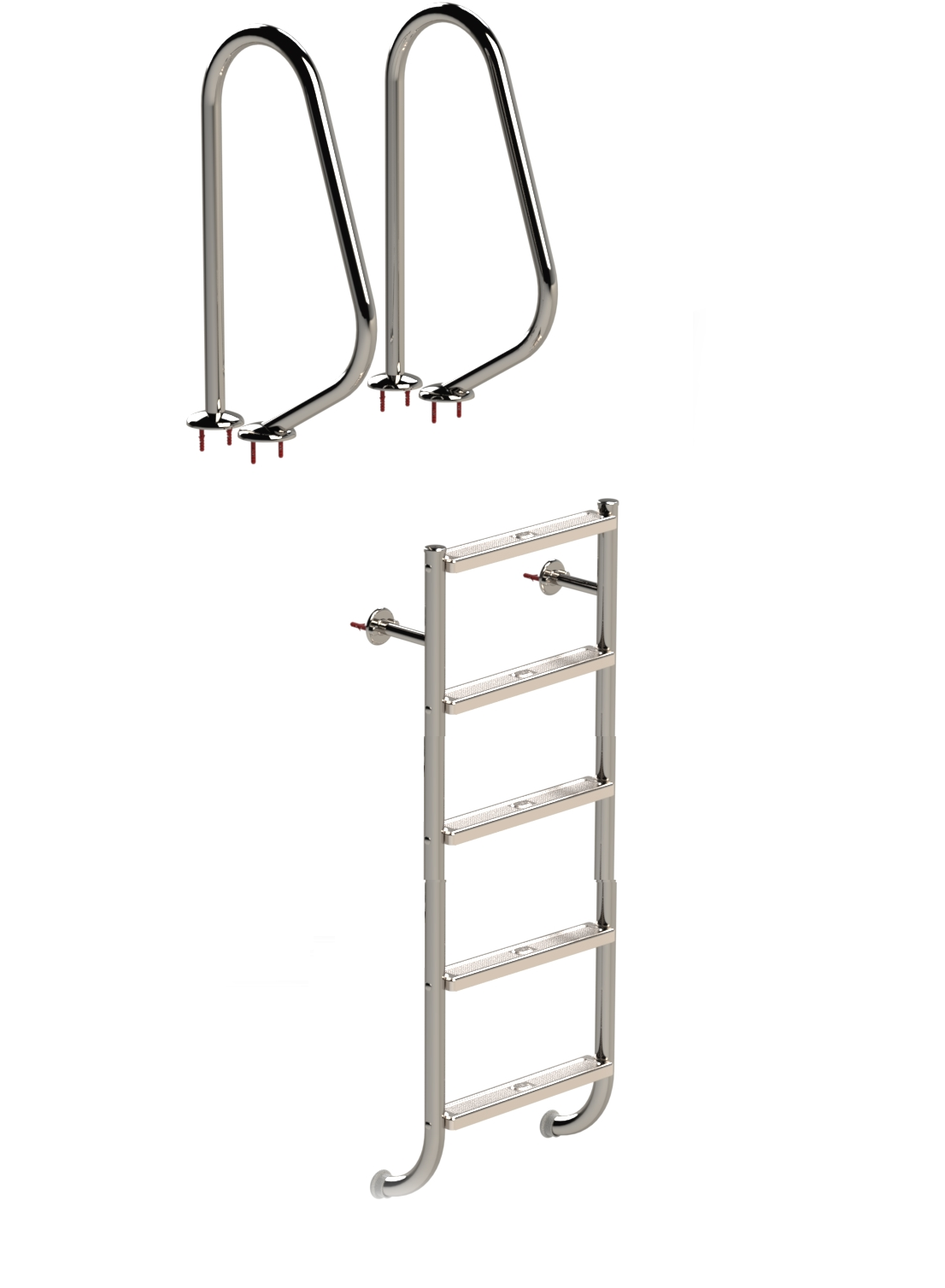Eichenwald Ideal - Dvodijelne inox ljestve Tina 5 stepenica,