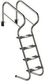 Ideal Eichenwald Treppenleiter mit Sicherheitsstufe mit 4 Stufen Modell 53
