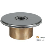 Hugo Lahme Einlaufdüse Ø 18 mm, Bronze, Außengewinde 1 1/2", Länge 40 mm, für Keramik- und Fertigbecken