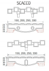 Kratka przelewowa - Kratka rolkowa SCACCO – flexi, szerokość 200 mm, wysokość 35 mm, długość 500 mm