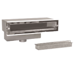 Nerezový skimmer Slim 450 mm AISI 316L, pre betónové bazény s vonkajším závitom 2"