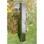 Eichenwald Ideal Wasserhahn, Kaltwasser, 80x120 mm, Edelstahl gebürstet, Schlauchhalter