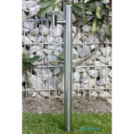 Eichenwald Ideal colonna d`acqua da giardino con rubinetto, rotonda, acqua fredda, D 48 mm, acciaio inox lucido