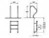 Nerezový rebrík dvojdielný, 2 stupňový, s kotvením a prírubou AISI 304