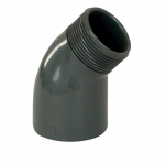 PVC tvarovka - koleno 45° DN=50 mm x 1 1/2“ ext., lepenie / vonkajší závit 