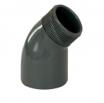 PVC Fitting - Winkel 45°, DN=50 mm  x 1,1/2“ ext., Verklebung / Außengewinde 