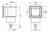 Skimmer VA 150 x 150 mm, s clonkou šroubů, pro fólie, připojení 1,5“