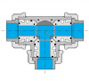 Zawór trójdrogowy kulowy PCV 25 mm T