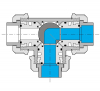 Zawór trójdrogowy kulowy PCV 20 mm T
