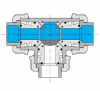 Zawór trójdrogowy kulowy PCV 20 mm T