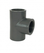 PVC idom - T-idom 90° 63 mm x 63 mm x 2“ int.,  DN=63 mm / 2“, d=75 mm, ragasztás / belső menet