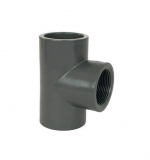 PVC tvarovka - T-kus 90° 63 mm x 63 mm x 1 1/2“ int., DN=63 mm / 1 1/2“, d=75 mm, lepenie / vnútorný závit 