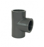 PVC Fitting - T-Stück 90° 63 mm x 63 mm x 1 1/2“ int., DN=63 mm / 1 1/2“, d=75 mm, Kleben / Innengewinde