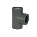 PVC Fitting - T-Stück 90° 32 mm x 32 mm x 1“ int., DN=32 mm / 1“, d=40 mm, Kleben / Innengewinde