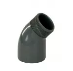 PVC tvarovka - Úhel 45° 63 mm lepení / vnější závit 2
