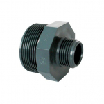 PVC Fitting - Doppelnippel reduziert 1“ x 3/4“ext., Außengewinde / Außengewinde