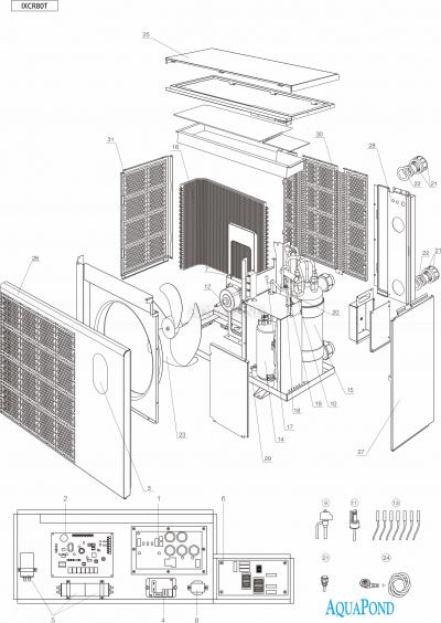 Náhradní díly pro tepelné čerpadlo Inver-X 27,5kW s chlazením