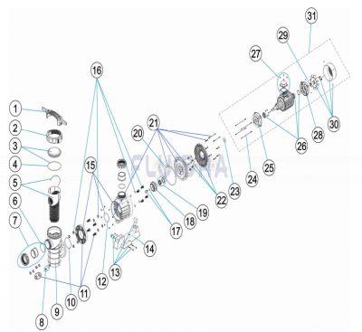 Astralpool Maxim, 66 m3/h 230/400V