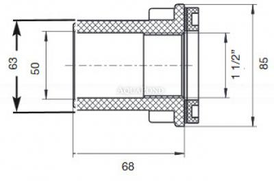 Neptun přechodka k trysce do betonu krátká M5, 6/4'' vnz/50mm