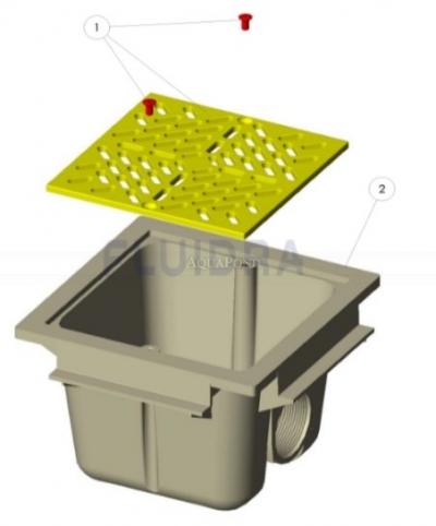 Náhradní díly pro Astralpool čtvercovú výpusť s mřížkou z ABS plastu 210 x 210 mm - kód produktu: 00258