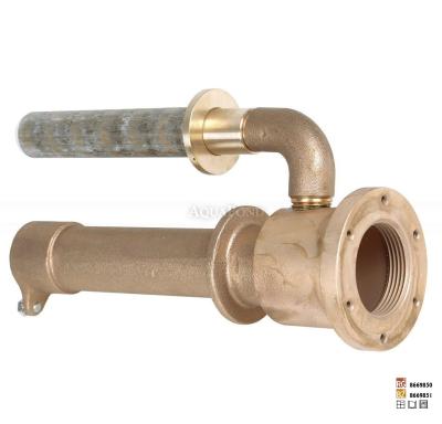 Hugo Lahme průchod stěnou 1½“ int. pro hydromasážní trysku – hloubka 240 mm, napojení 1“ int. a ½“ int.
