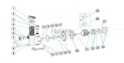 Náhradní díly pro čerpadlo Astralpool Nautilus, 34 m3/h, 230/400 V - kód produktu: 72560