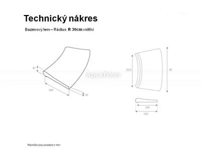 Bazénový lem Rádius R200cm, umělý pískovec žlutý melír