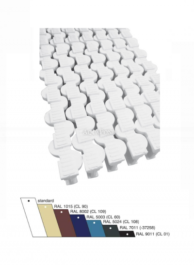 Přelivová mřížka oboustranná 52540, šířka 245mm, výška 35mm, barva: slonová kost RAL1050, 1bm = 48 segmentů, cena je uvedena za 1 ks roštu