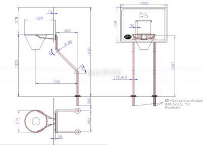 rozměry basketbalového koše k bazénu