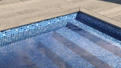 AVfol Decor Anti-Rutsch - Blau Mosaik; 1,65 m Breite, 1,5 mm, in Metern verkauft