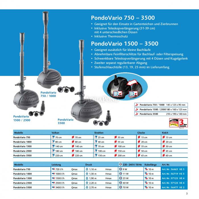 Pontec PondoVario 3500 - Springbrunnenpumpe