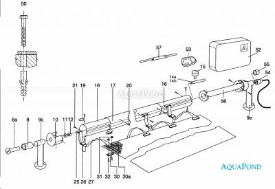 Ersatzteile für elektrischer Aufrollgerät mit elektronischem Antrieb, und mit Teleskopstange - 3,7 - 5,4 m