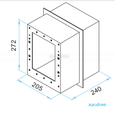 Einbaubox Gegenstromanlage aus Edelstahl