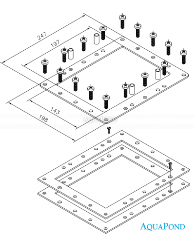 Satz Dichtungen für den Einbau in ein vorgefertigtes oder Folienbecken