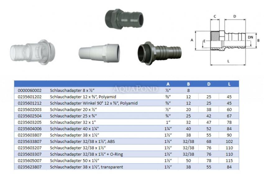 PVC Schlauchadapter