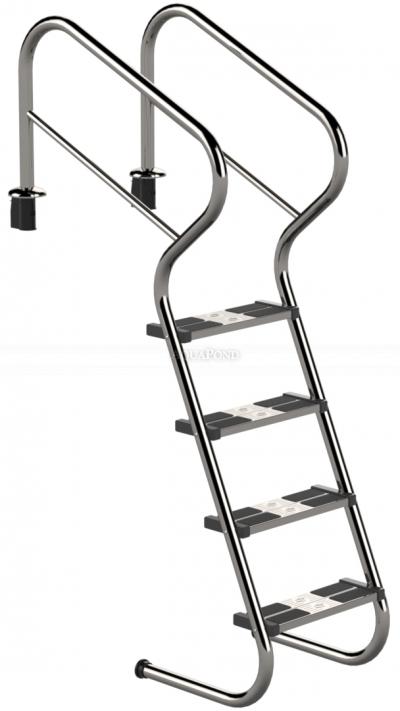 Ideal Eichenwald Treppenleiter mit Sicherheitsstufe mit 4 Stufen Modell 53