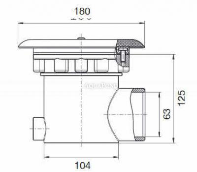 Neptun Bodenablauf ABS komplett, Seitenanschluss 63 mm, für Betonbecken mit Folie