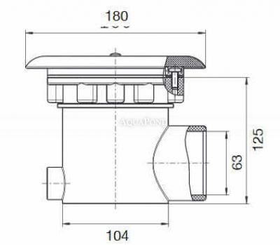 Neptun Bodenablauf ABS komplett, Seitenanschluss 63 mm