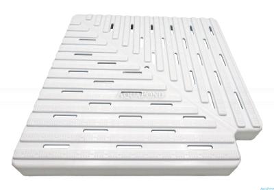 Eckplatte 90° für Überlaufkanal, Höhe 22 mm, Breite 195 mm, Der Preis gilt für 1 Stück