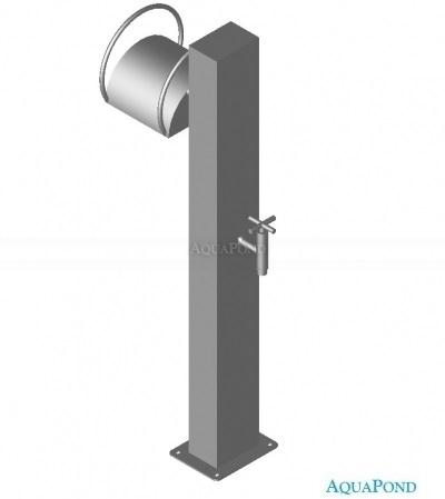 Eichenwald Ideal Wasserhahn, Kaltwasser, 80x120 mm, Edelstahl gebürstet, Schlauchhalter