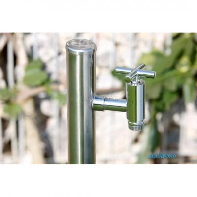 Wasserhahn, rund, Kaltwasser, D 48 mm, Edelstahl poliert