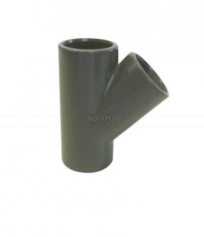 PVC Fitting - T-Stück 45° DN=50 mm, d=63 mm, Kleben / Kleben